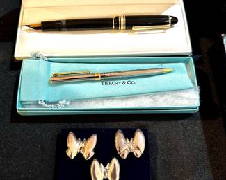 Mont Blanc (14k nub) and Tiffany Pens