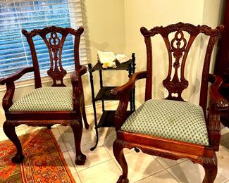 8 Chippendale Style Mahogany Arm Chairs
