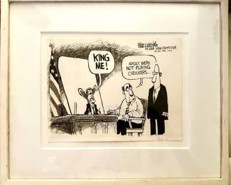 Signed Mike Luckovich Cartoon 