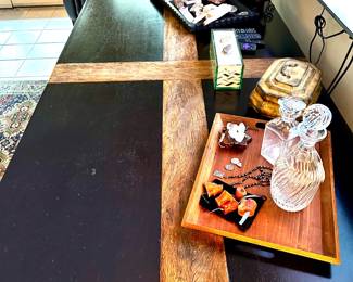 Custom Wood Inlay Rustic Dining Table