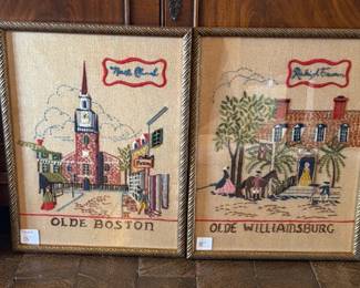 Needlepoint cityscapes