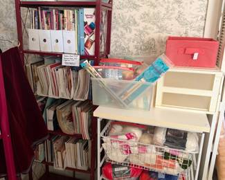 Crafting/sewing books and yarn