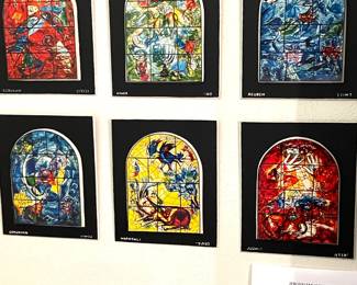Set of Twelve Jerusalem Windows by Marc Chagall.