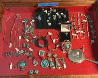 Sterling silver and Native American jewelry (removed from sale house daily)
