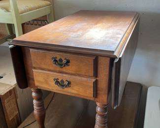 Walnut drop leaf side table