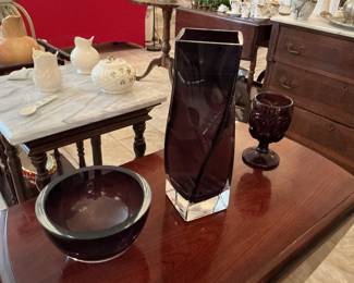 Purple amethyst glassware