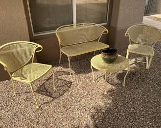 Four piece patio iron furniture