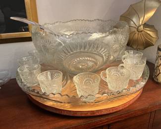 Vintage punch bowl set