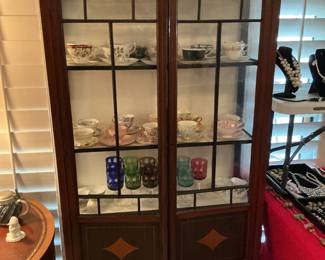 Antiques mahogany curio cabinet