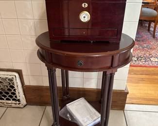 Wood occasional table and humidor 