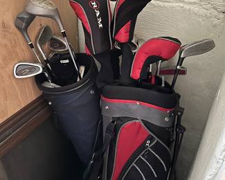 Golf clubs and bags.....