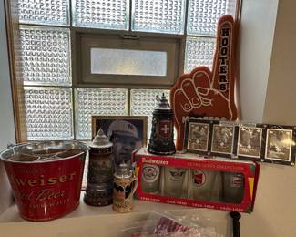 Budweiser glasses and beer steins 