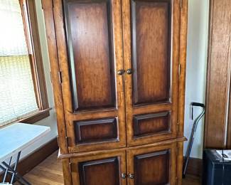 Wood storage cabinet