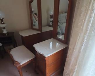 Marble topped vanity 