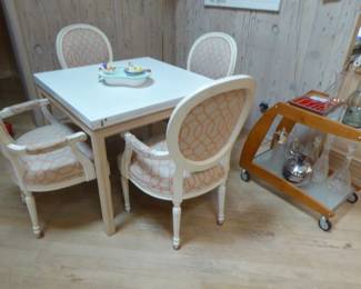 Table opens to 6 feet/6 chairs