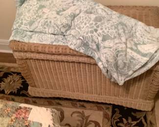 Wicker cedar chest.
