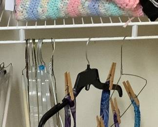 Baby blankets and some men’s ties.