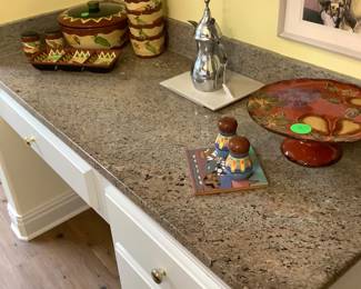 More Mexican pottery with soup bowl with lid, and soap bowls to match.