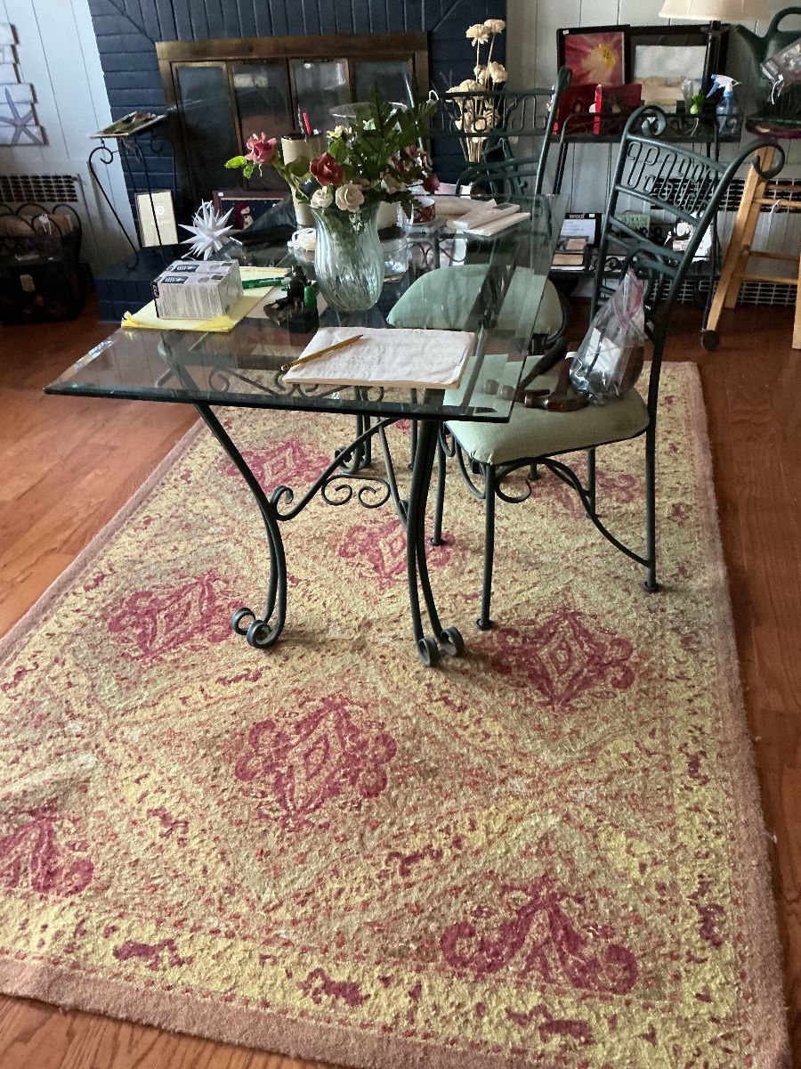 Glass top patio table