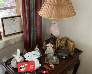 Bird lamp figurines