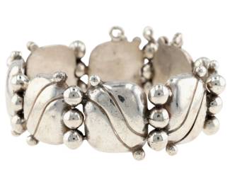 Lot 389: William Spratling First Design Period Sterling Silver Pillow Bracelet