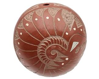 Lot 444: Sasha Bluesky Navajo Carved Clay Seed Pot