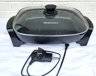 Elite Gourmet EG-6203 Electric Skillet Nonstick w/ Glass Lid & Temp Control