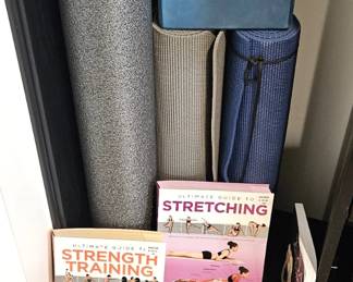 Yoga & Fitness Bundle 2 Mats Gaiam Blocks Foam Roller Exercise Books