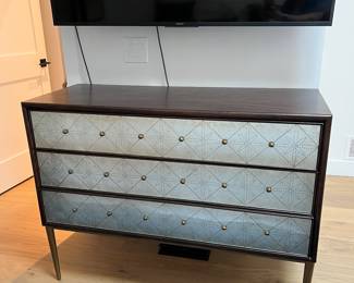  Hooker Mid-Century Modern Melange Storage Chest - Wood Dresser with Decorative Mirrored Drawers