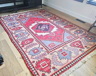 Hand Knotted Tribal Wool Rug 8.6’ x 5.8’ Geometric Southwest Style