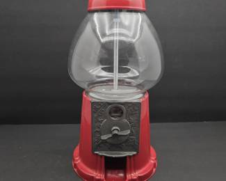 Carousel Industries Bubble Gum Machine Dispenser Glass Globe Metal Base 15 Inch Vintage