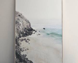 Coastal Beach Framed Wall Art – Acrylic Front – Weathered Wood Frame – 24.5" x 36"