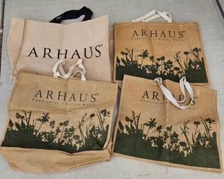 Arhaus Reusable Tote Bags Lot Jute Shopping Bags Set of 4