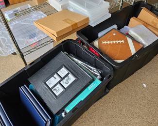  Huge Scrapbooking Lot Albums Paper Storage Cases Stickers + 2 Heavy Duty Totes