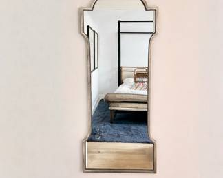  Arch-Top Full-Length Wall Mirror with Unique Geometric Frame- 61" h x 24" w