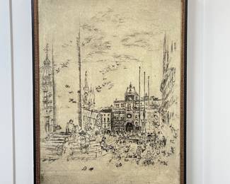Framed Print "The Piazzetta" by James McNeil Whistler- from Arhaus 32" x 42"