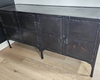 Restoration Hardware Industrial Metal Sideboard Cabinet 62” Credenza