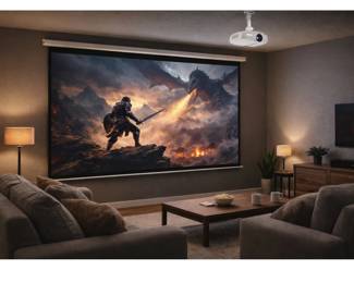 Optoma UHD38 4K Projector + 120" Elite Screens + Ceiling Mount – New In Box Bundl