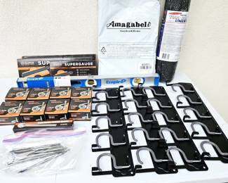 Garage Hook Rack System w/ SuperSocket Sets, Empire 24" Level, SuperGauge XL, Tool Box Liner & Canvas Tool Bag