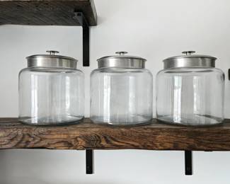  Set of 3 Anchor Hocking Large Glass Storage Jars w/ Metal Lids – 1.5 Gallon