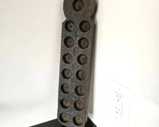 Primitive Carved Wood Candle Holder / Tea Light Board – Rustic Decor