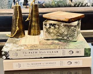  Inspirational Life Guidance Book Set by Oprah Winfrey + Decorative Brass Bells and Candle