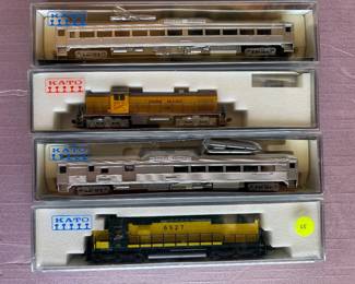 Many N scale Kato Trains, all new in box