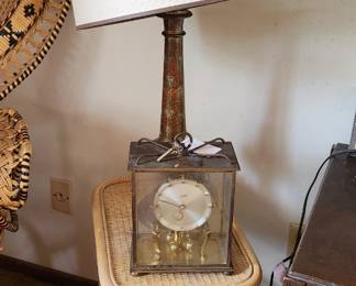 Vintage clock, boho lamp