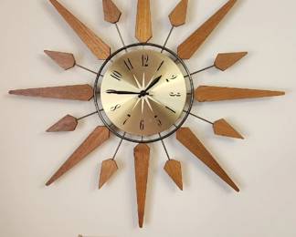 MCM Clock with matching sconces