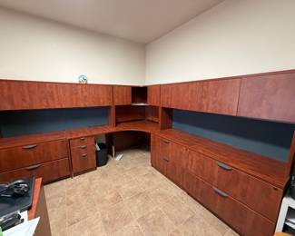 Corner desk with file drawers