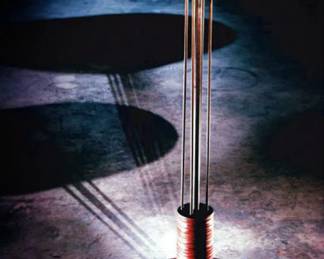 Original Artist Mahogany and Steel "Furnisculpture" AKA Tall Pedestal/Table 