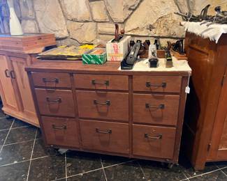 On the top of this dresser are a few hand planes, just a small sample of the complete collection.  