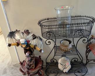 The side wire basket is an unusual piece here.  But then how often do you see kachina statuettes?