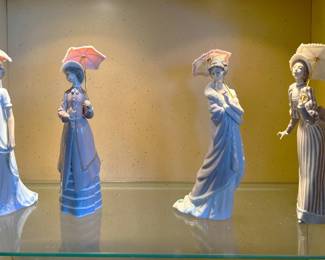 These are the four Lladro figurines available in the sale.  You will need to ask to see these.